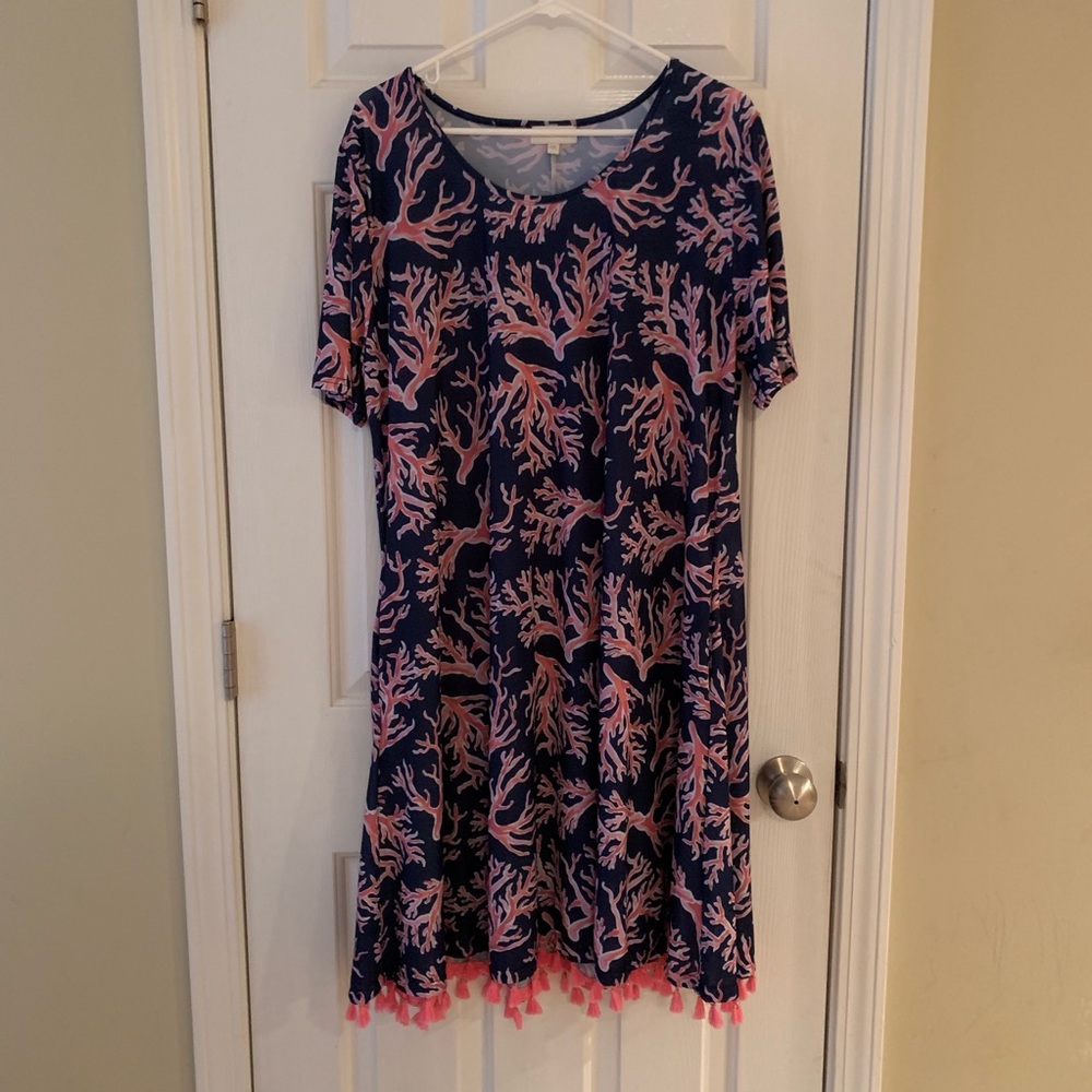 Short Sleeve Coral Dress